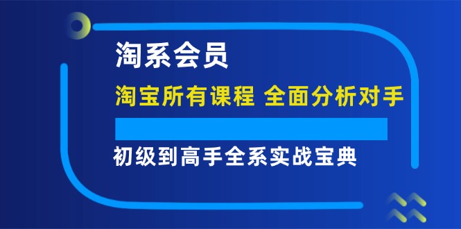 淘系会员【淘宝所有课程，全面分析对手】，初级到高手全系实战宝典-九源吧