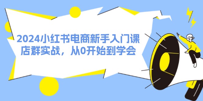 2024小红书电商新手入门课，店群实战，从0开始到学会（31节）-九源吧