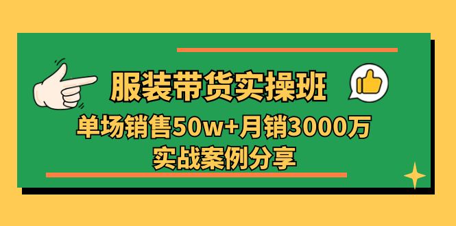 服装带货实操培训班：单场销售50w+月销3000万实战案例分享（27节）-九源吧