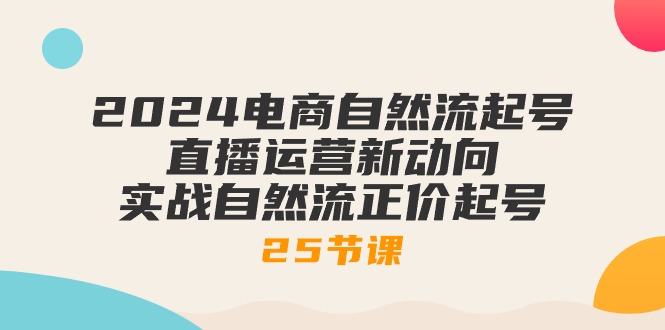 2024电商自然流起号，直播运营新动向 实战自然流正价起号-25节课-九源吧