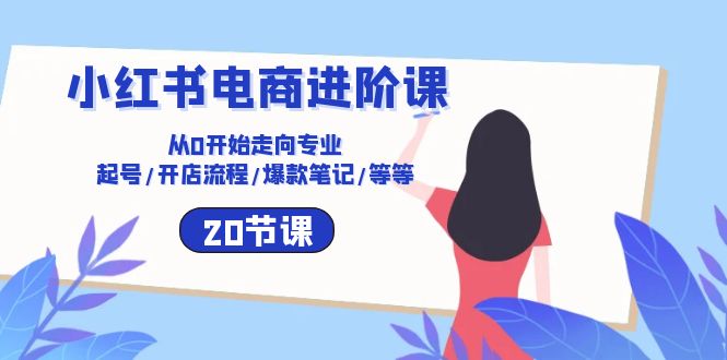 小红书电商进阶课：从0开始走向专业 起号/开店流程/爆款笔记/等等（20节）-九源吧