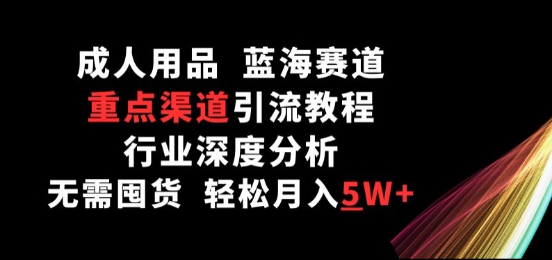 蓝海成人用品赛道，重点渠道引流教程，行业深度分析，无需囤货，轻松月入5W+【揭秘】-九源吧