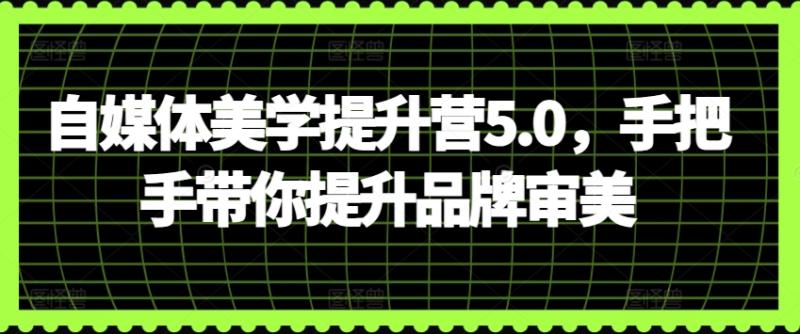自媒体美学提升训练营5.0，手把手带你提升品牌审美-九源吧