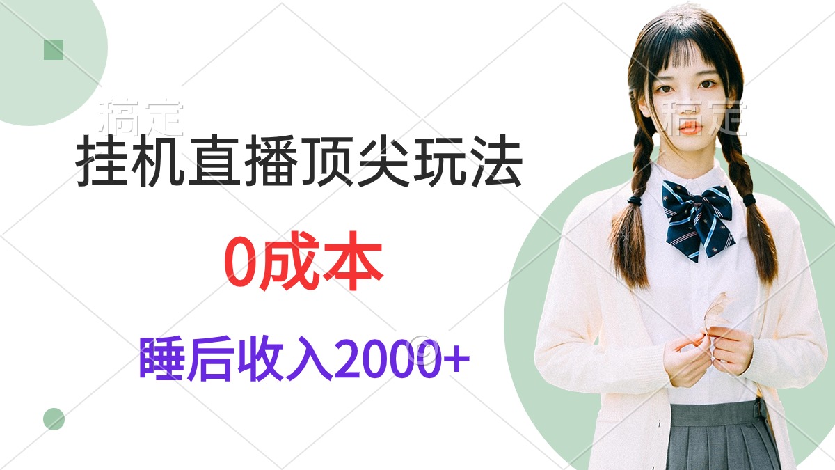 24年挂机直播顶尖玩法，睡后日收入2千、零成本，视频教学-九源吧