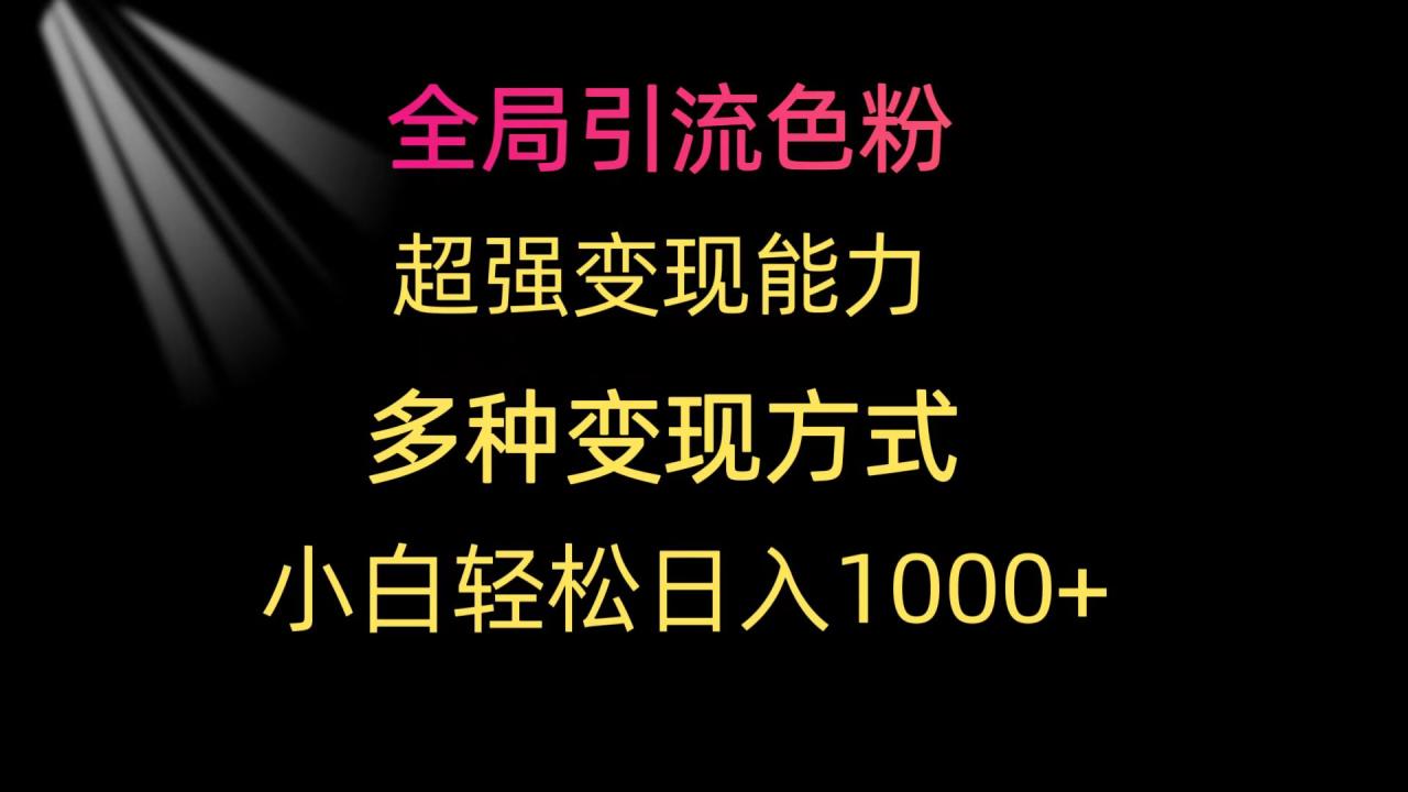 全局引流色粉 超强变现能力 多种变现方式 小白轻松日入1000+-九源吧