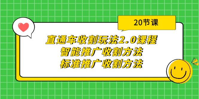 直通车收割玩法2.0课程：智能推广收割方法+标准推广收割方法（20节课）-九源吧