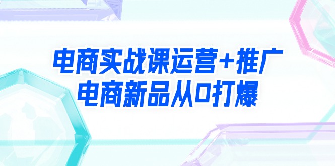 电商实战课运营+推广，电商新品从0打爆（99节视频课）-九源吧