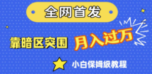 全网首发，靠暗区突围，月入过万，小白保姆级教程（附资料）-九源吧