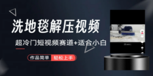 超冷门抖音短视频赛道-清洗地毯解压视频-简单无脑怼作品（教程+素材）-九源吧