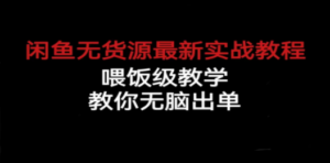 闲鱼无货源最新实战教程，喂饭级教学，教你无脑出单-九源吧