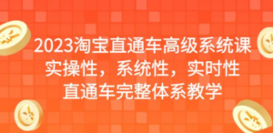 2023淘宝直通车高级系统课，实操性，系统性，实时性，直通车完整体系教学-九源吧