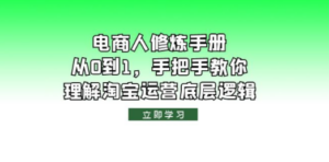 电商人修炼·手册，从0到1，手把手教你理解淘宝运营底层逻辑-九源吧