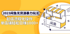 2023闲鱼无货源暴力玩法，起店流程化操作，单店铺轻松日赚1000+-九源吧