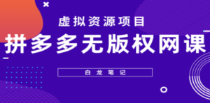 拼多多无版权网课项目，月入5000的长期项目，玩法详细拆解-九源吧