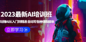 2023最新AI培训班：玩赚AI从入门到精通 自动写各种爆款脚本 (4月26更新)-九源吧
