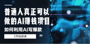 普通人真正可以做的AI赚钱项目-如何利用AI写爆款（5节视频课）-九源吧