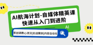 AI航海计划-自媒体精英课 入门到进阶 首创调教心流法|实战案例|内容自动化-九源吧
