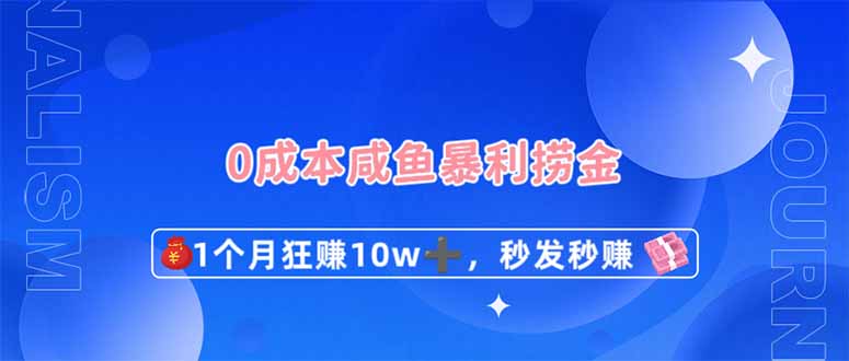 0成本闲鱼暴利捞金，1个月狂赚10W+，秒发秒赚新玩法-九源吧