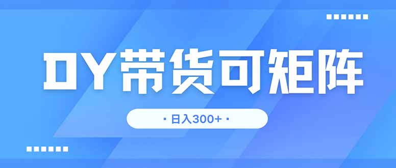 DY带货，日入300＋矩阵无上限-九源吧