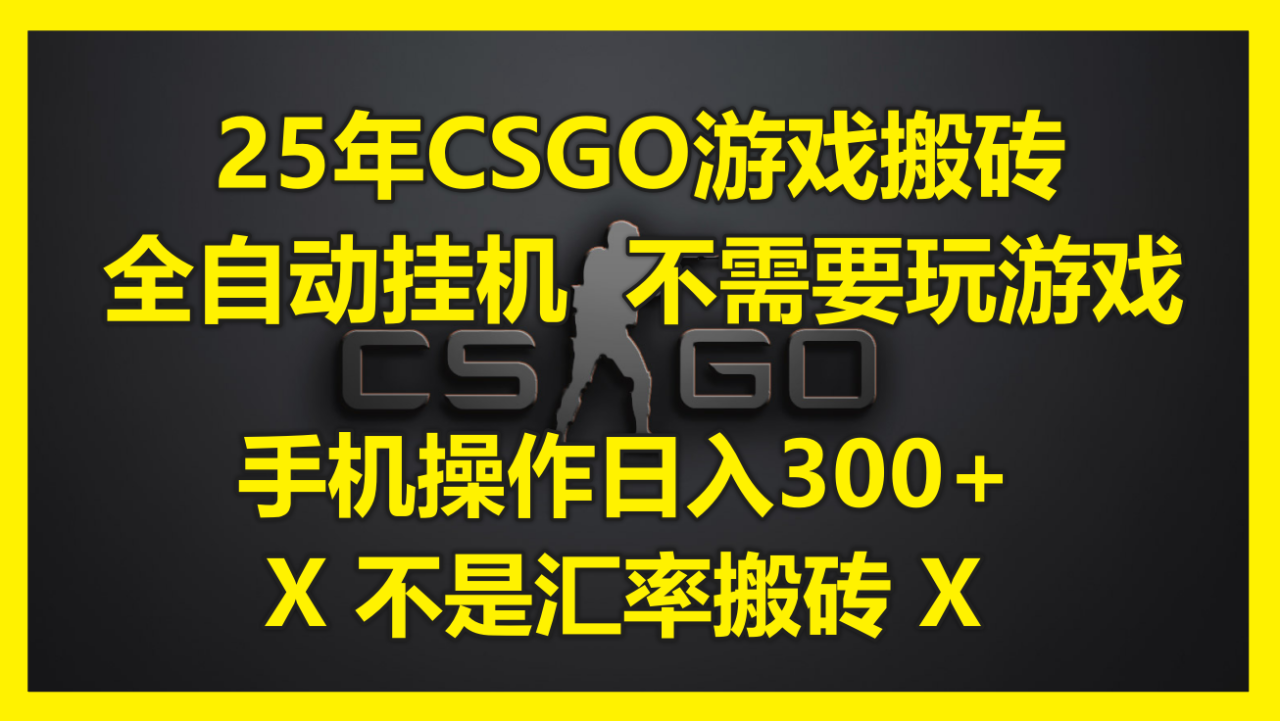 25年CSGO游戏搬砖，全自动挂机，不需要玩游戏，手机操作日入300+-九源吧网赚