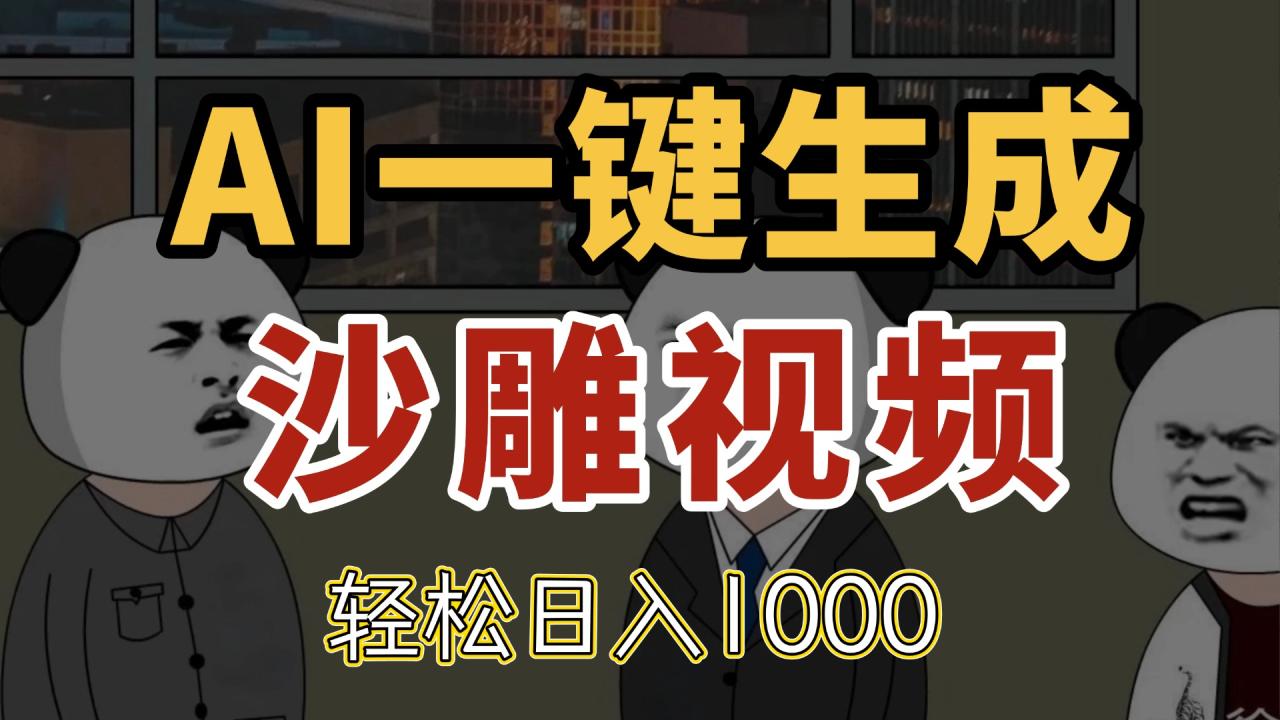 AI一键生成沙雕视频，一条视频千万播放，轻松日入1000-九源吧网赚