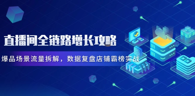 直播间全链路增长攻略，爆品场景流量拆解，数据复盘店铺霸榜实战-九源吧网赚