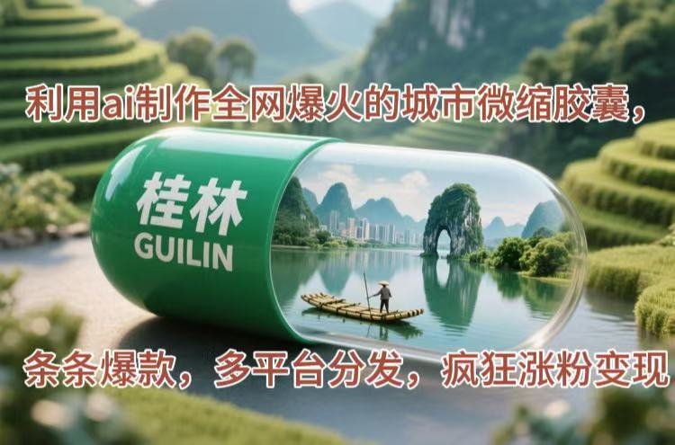 利用ai制作全网爆火的城市微缩胶囊，条条爆款，多平台分发，疯狂涨粉变现-九源吧网赚