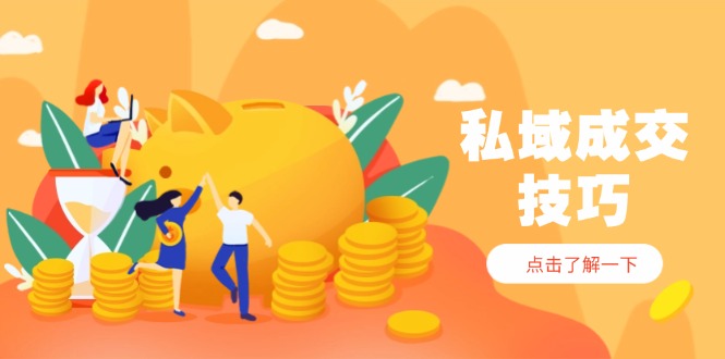 私域成交技巧，帮你从入门到精通，破解四大痛点，快速变现，轻松收钱-九源吧网赚