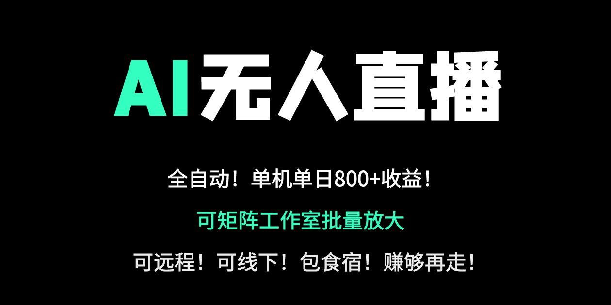 24小时自动带货！AI无人直播副业日赚800+，轻资产创业首选-九源吧网赚学院