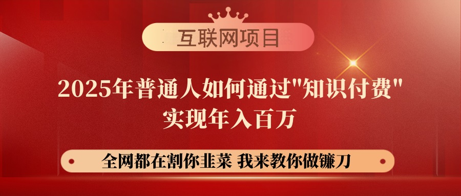 【网创项目终点站-镰刀训练营超级IP合伙人】25年普通人如何通过“知识…-九源吧网赚
