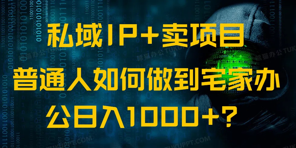 私域IP+卖项目，普通人如何做到宅家办公实现日入1000+-九源吧网赚