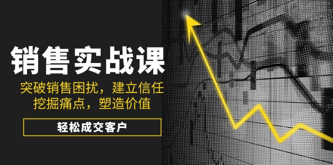销售实战课，突破销售困扰，建立信任，挖掘痛点，塑造价值，轻松成交客户-九源吧网赚