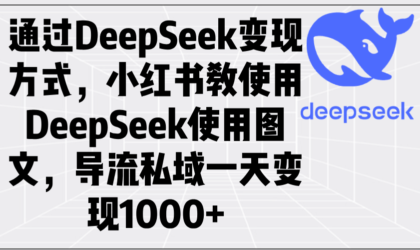 通过DeepSeek变现方式，小红书教使用DeepSeek图文，导流私域一天变现1000+-九源吧网赚