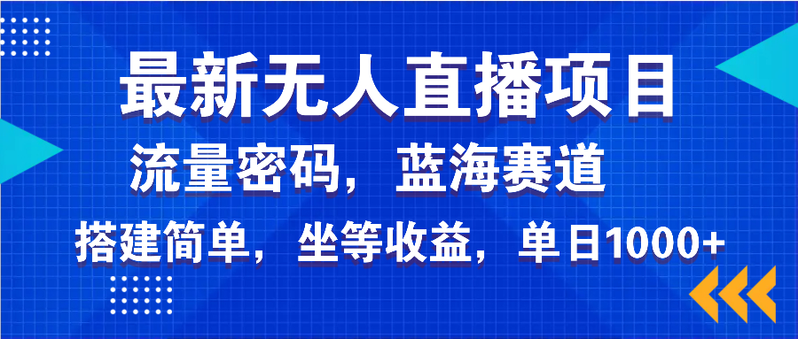 最新无人直播项目—美女电影游戏，轻松日入3000+，蓝海赛道流量密码，…-九源吧网赚