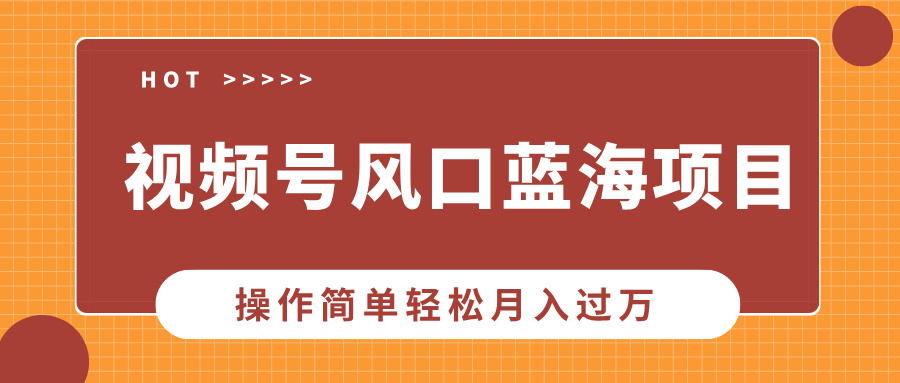 视频号风口蓝海项目，中老年人的流量密码，操作简单轻松月入过万-九源吧网赚
