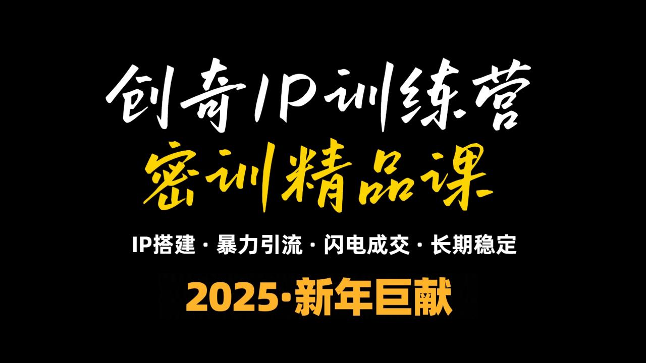 2025年“知识付费IP训练营”小白避坑年赚百万，暴力引流，闪电成交-九源吧网赚