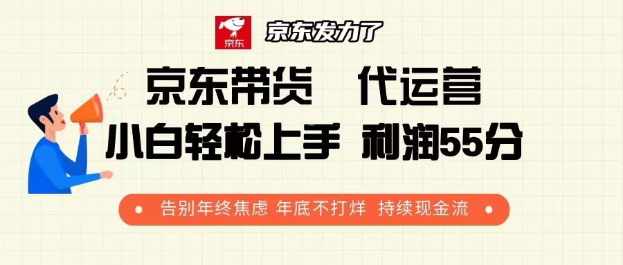 京东带货 代运营 利润55分 告别年终焦虑 年底不打烊 持续现金流-九源吧网赚