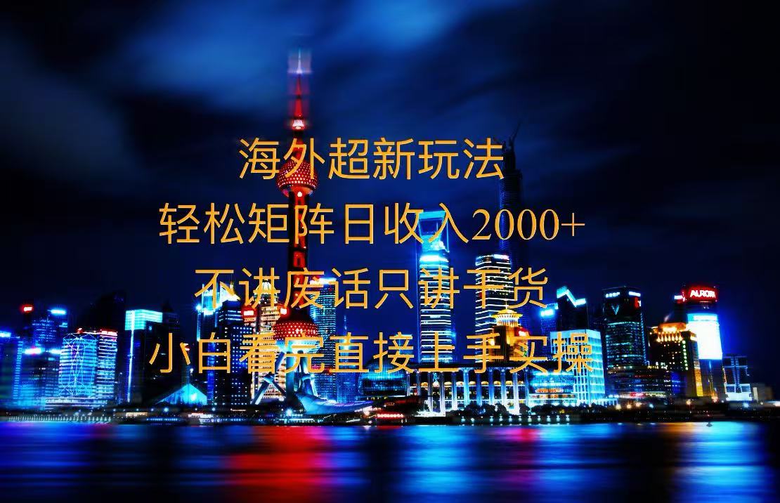 2025全新海外暴力玩法，操作简单，小白轻松上手-九源吧网赚学院