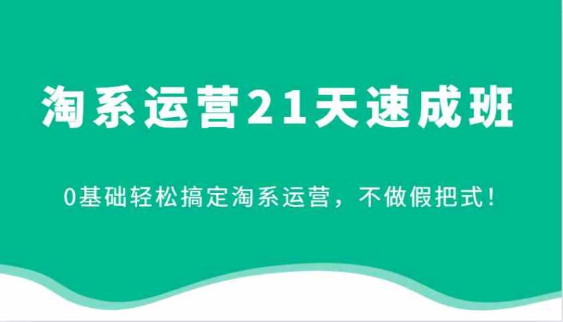 淘系运营21天速成班，0基础轻松搞定淘系运营，不做假把式！-九源吧网赚