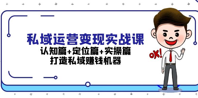 私域运营变现实战课：认知篇+定位篇+实操篇，打造私域赚钱机器-九源吧网赚