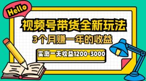 24年下半年风口项目，视频号带货全新玩法，3个月赚一年收入，实测单日…-九源吧网赚