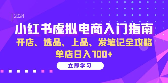 小红书虚拟电商入门指南：开店、选品、上品、发笔记全攻略 单店日入700+-九源吧网赚