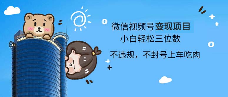 2024最新微信视频号变现项目，小白轻松月入四位数-九源吧网赚