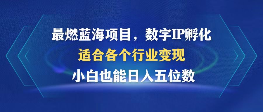 最燃蓝海项目 数字IP孵化 适合各个行业变现 小白也能日入5位数-九源吧网赚学院