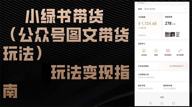 小绿书带货（公众号图文带货玩法）玩法变现指南-九源吧网赚