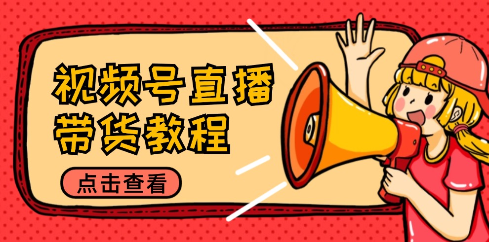 视频号直播带货教程：选品思路与话术拆解/掌握多种带货套路/提升直播效果-九源吧网赚
