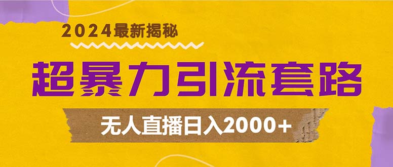 超暴力引流套路，无人直播日入2000+-九源吧网赚