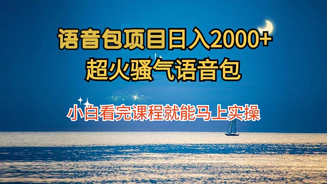 语音包项目 日入2000+ 超火骚气语音包小白看完课程就能马上实操-九源吧网赚