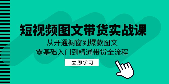 短视频图文带货实战课：从开通橱窗到爆款图文，零基础入门到精通带货-九源吧网赚