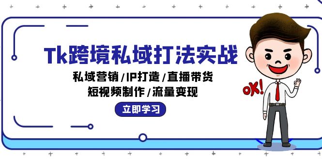 Tk跨境私域打法实战：私域营销/IP打造/直播带货/短视频制作/流量变现-九源吧网赚